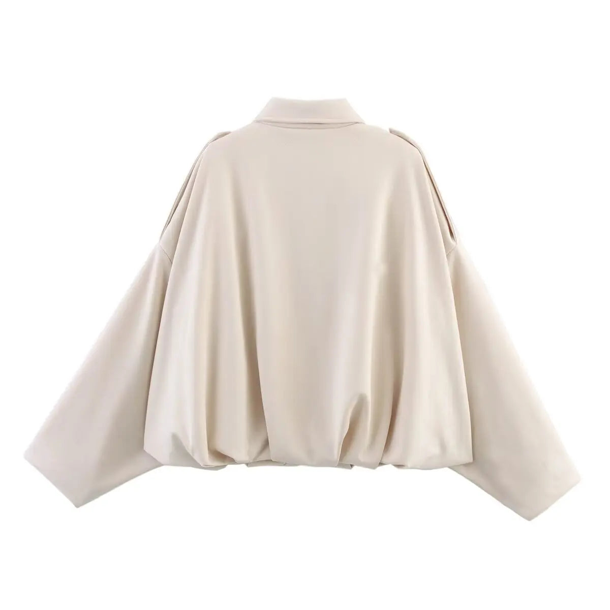 Women's Suede Textured Bomber Jacket Long Sleeve Lapel Collar Loose Coats Casual Outerwear