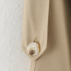 Khaki Belted Short Trench Coat for Women