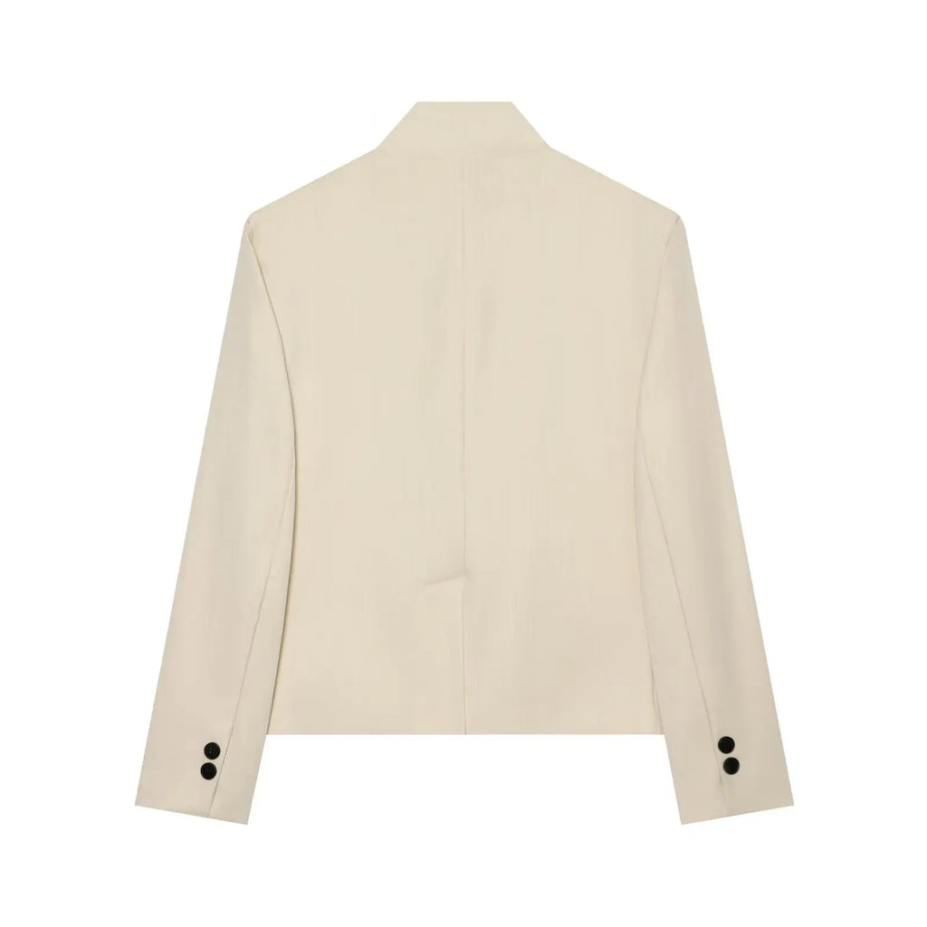 Women's Autumn Blazers Jackets 2026 High Neck Double Button Fashion Elegant Blazers
