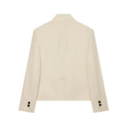 Women's Autumn Blazers Jackets 2026 High Neck Double Button Fashion Elegant Blazers