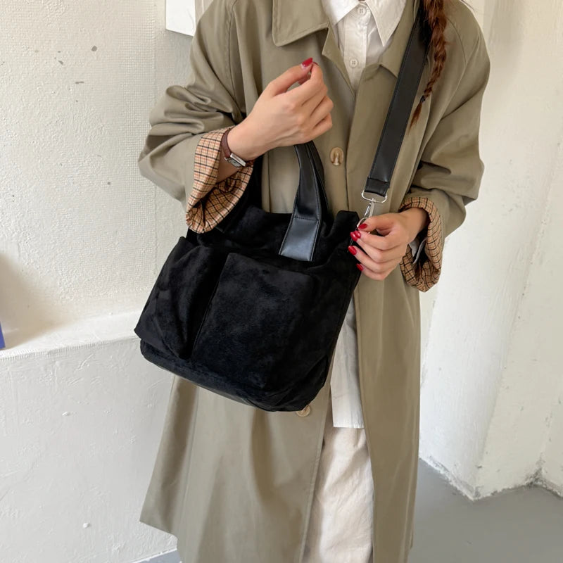 Women's PU Tote Shoulder Bag with Zip Closure