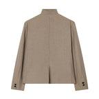 Women's Autumn Blazers Jackets 2026 High Neck Double Button Fashion Elegant Blazers
