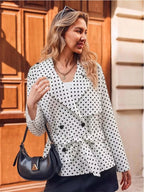 Women’s Polka Dot Double-Breasted Trench Coat