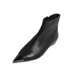 Arden Furtado Women's Winter Ankle Boots – Side Zip Metal Toe Height Increasing Heel