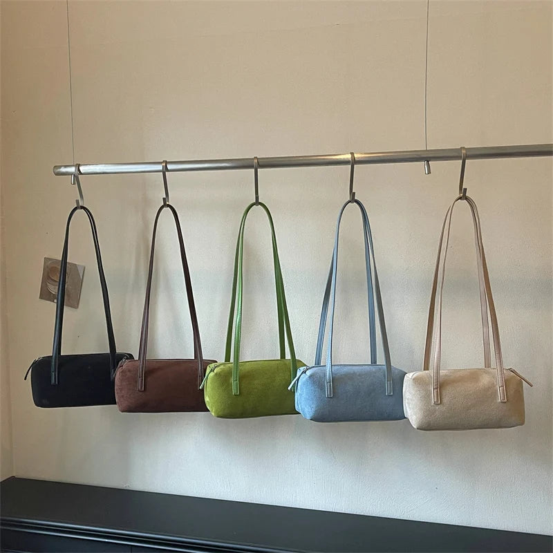 Women's Shoulder Bag Vintage Small PU Leather Zipper Underarm Tote Bag with Phone Pocket