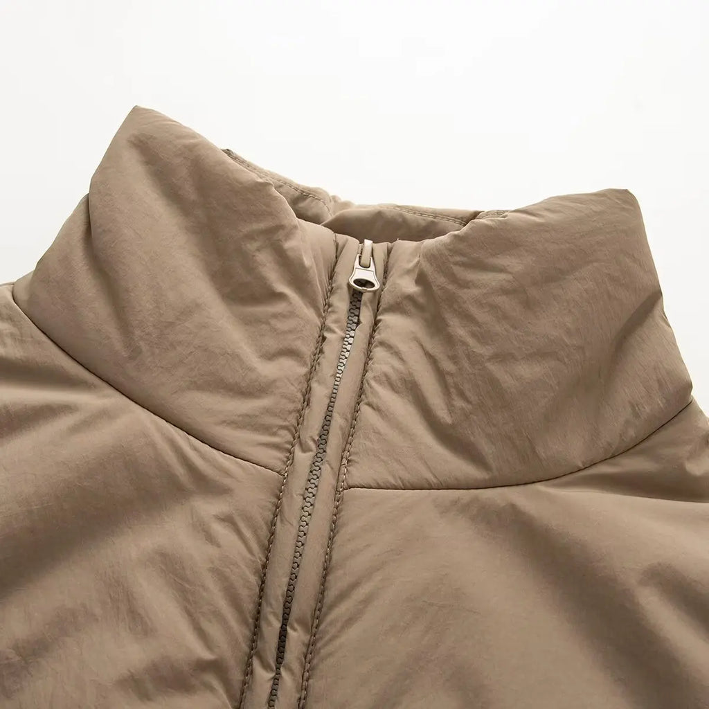Women's Fashion Jackets Coats Front Zipper With Pockets Solid High Neck Long Sleeves Chic Lady Outfits