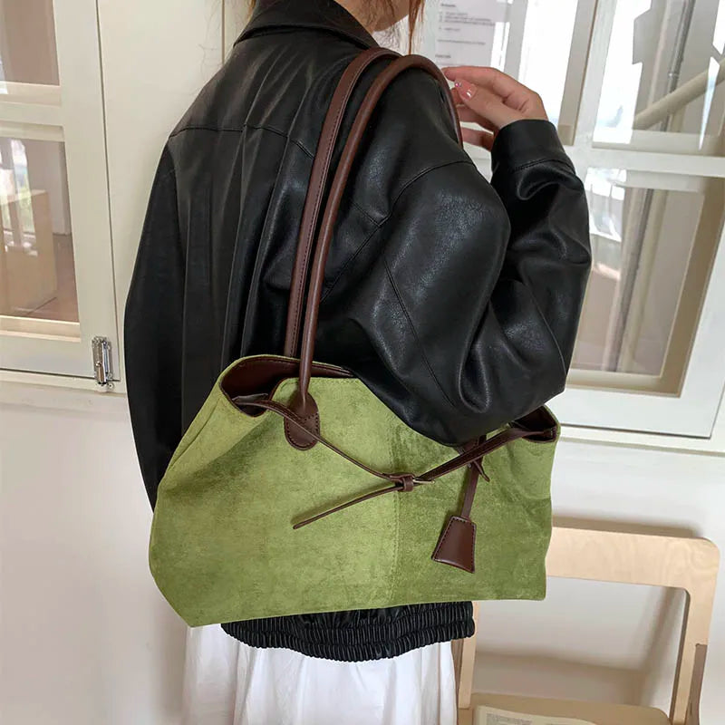 Women's Retro PU Leather Underarm Tote Bag – Casual Shoulder Handbag