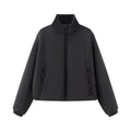 Women's Fashion Jackets Coats Front Zipper With Pockets Solid High Neck Long Sleeves Chic Lady Outfits