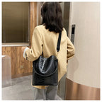 Women Bag Vintage Crocodile Pattern Crossbody Bags PU Leather Trend Designer Shoulder Handbags Large Capacity Bucket