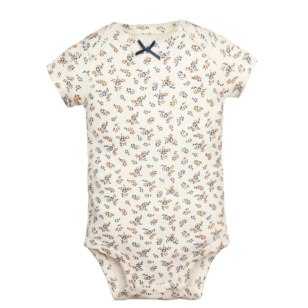 Baby Cotton Short-Sleeve Bodysuits, 5-Pack, 6–24 Months