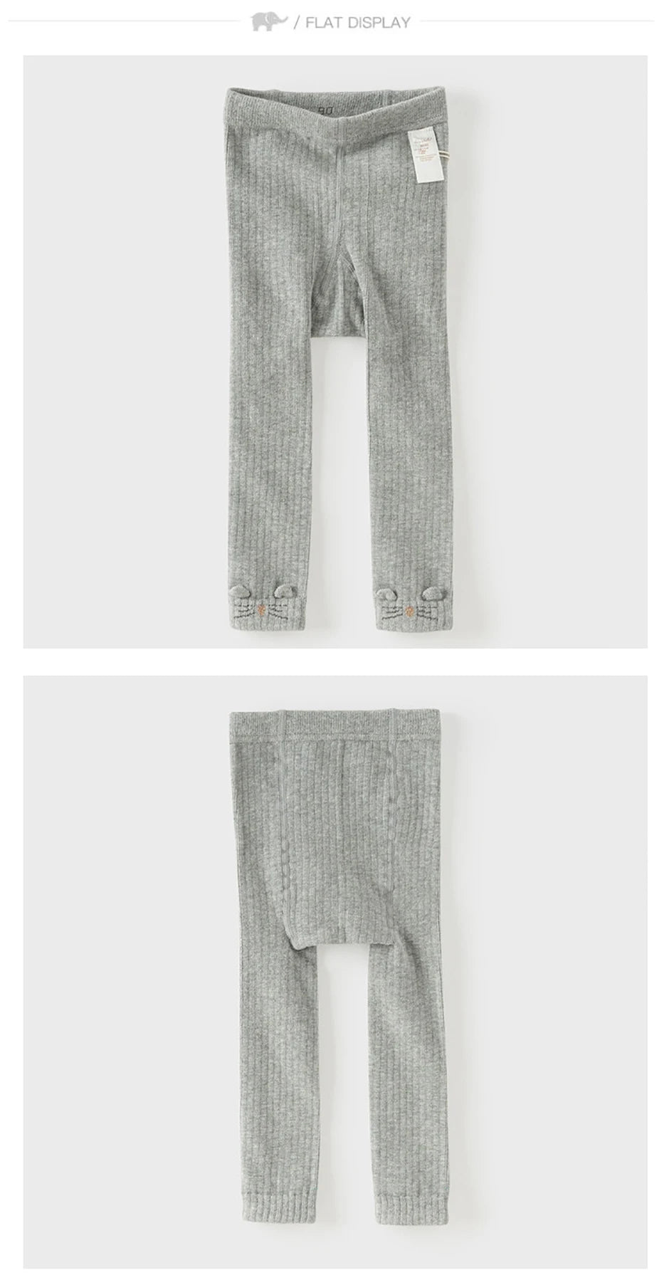 Dave & Bella Girls' Grey Tights – Cute Autumn Pantyhose for Kids Ages 3–12