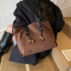 Women's Soft Faux Leather Tote Shoulder Bag with Zipper Closure