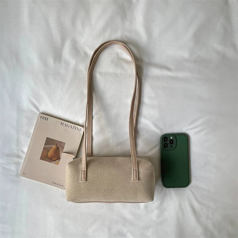 Women's Shoulder Bag Vintage Small PU Leather Zipper Underarm Tote Bag with Phone Pocket