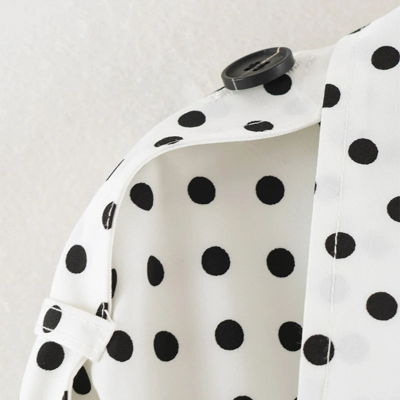 Women’s Polka Dot Double-Breasted Trench Coat