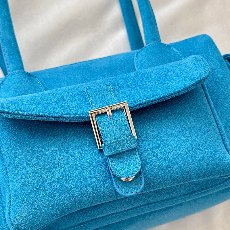 Women's Shoulder Bag Vintage Faux-Suede Baguette Zipper Underarm Bag with Phone Pocket