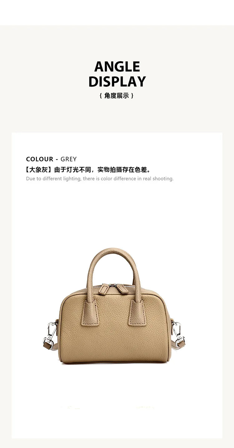 Women's Genuine Cowhide Leather Satchel – Pillow Crossbody Shoulder Bag