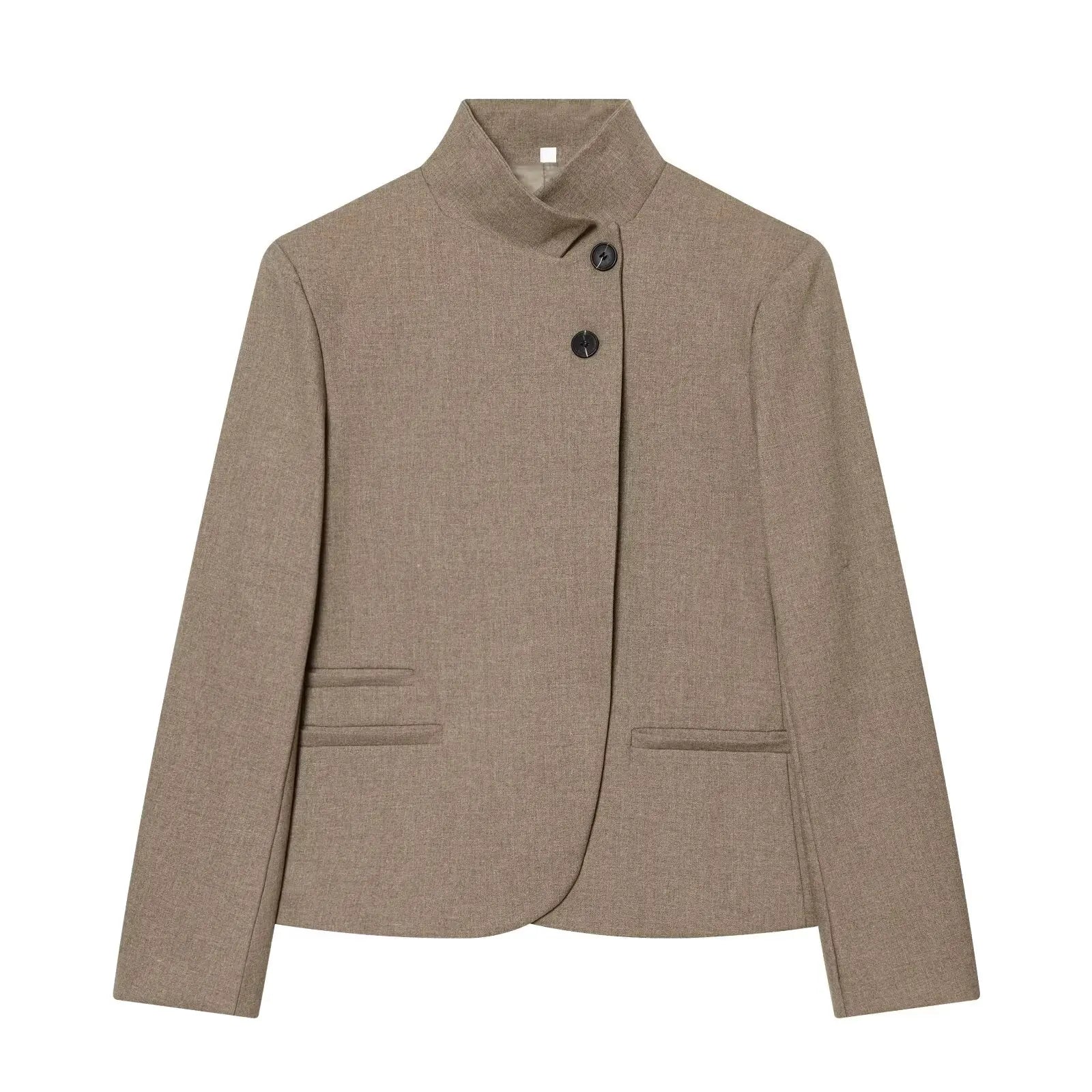 Women's Autumn Blazers Jackets 2026 High Neck Double Button Fashion Elegant Blazers