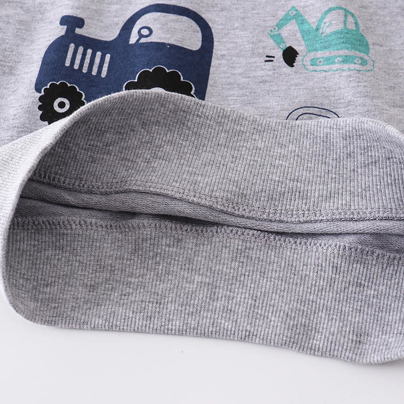 Boys' Sweatshirt Cotton Cartoon Vehicle Print Pullover Full-Sleeve Autumn Kids Top