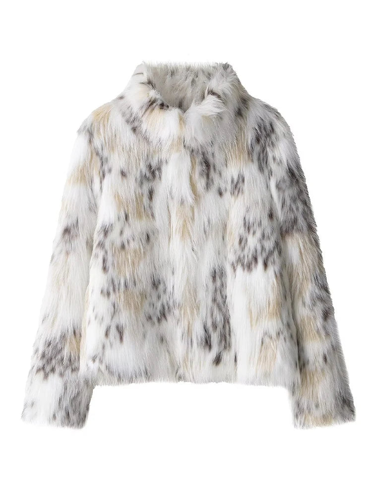 Women Animal Print Fluffy Faux Fur Coat 2025 Fashion Long Sleeves Thick Warmth Stand Collar Street Lady Outerwear S5a23144ebad742e08380e776875b14feZ STYLEINGER