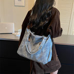 Women's Faux Leather Shoulder Bag with Zipper Closure
