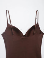 Women's Top Solid Backless Corset V-Neck Thin-Strap Cami Tank Top