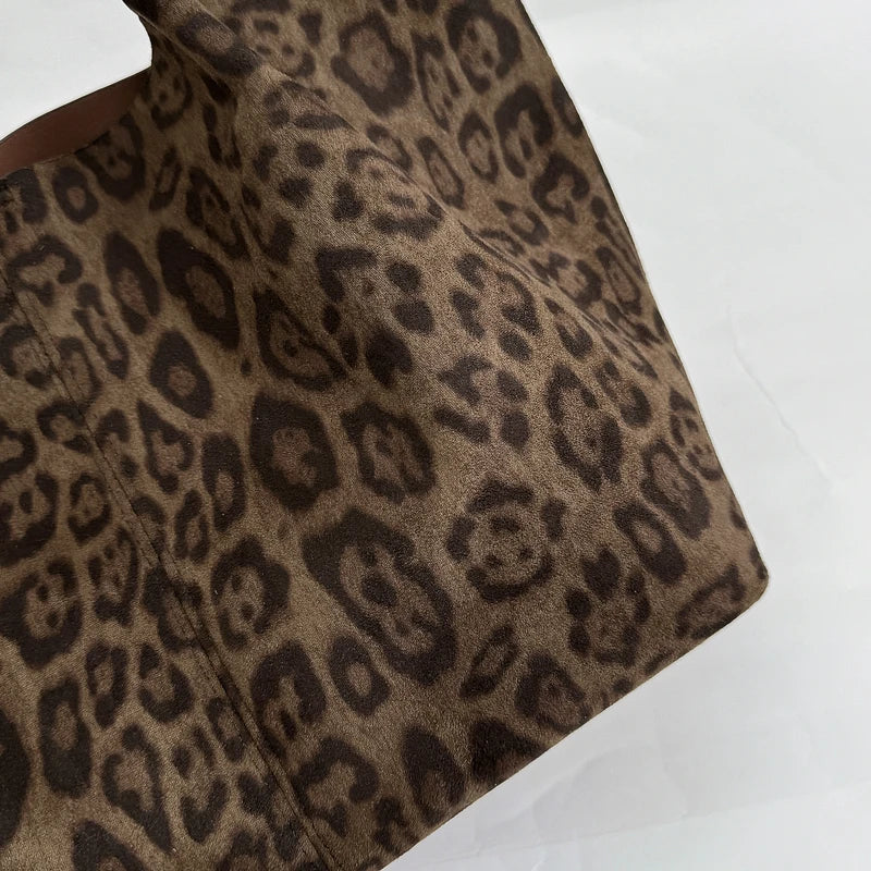 Women's Leopard Print Faux Leather Tote Shoulder Bag
