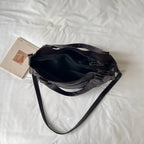 Women's Hobo Bag Vintage Large-Capacity Soft PU Leather Rivet-Accent Zipper Shoulder Bag with Phone Pocket