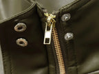 Women's High-Neck Zip-Up Moto Jacket with Pockets