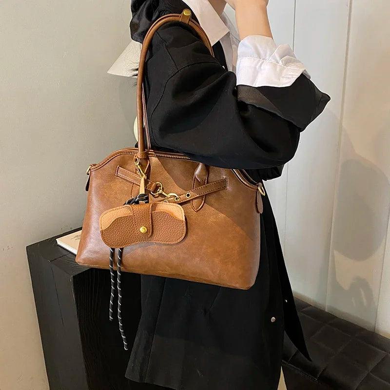 Leather Tote Bags Large Women Zipper Handbags with Phone Purse and Accessory Bag