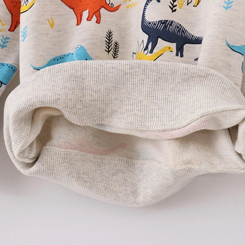 Boys' Sweatshirt Cotton Cartoon Dinosaur Animal Print Pullover Full-Sleeve Autumn Kids Top