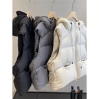 Women's Hooded Quilted Puffer Vest with Pockets