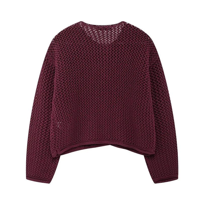 Single Breasted Knitted Sweater Long Sleeves Button Front Patch Pockets Knitwear S5da6041f9c794384858ab5fd8005bfa4K STYLEINGER