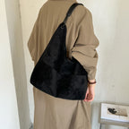Women's Hobo Bag Vintage Large-Capacity Soft Faux-Suede Hasp Shoulder Bag with Phone Pocket