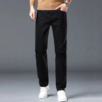 Men's Jeans Slim Straight Leg Mid-Rise Smart Casual Garment-Washed Denim Pants