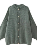 Button Cardigan Round Neck Lantern Long Sleeves Knit Outwear picture colour S5e6f541c4fb144ceaa48f421150e6ec73 STYLEINGER