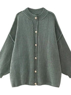 Button Cardigan Round Neck Lantern Long Sleeves Knit Outwear picture colour S5e6f541c4fb144ceaa48f421150e6ec73 STYLEINGER