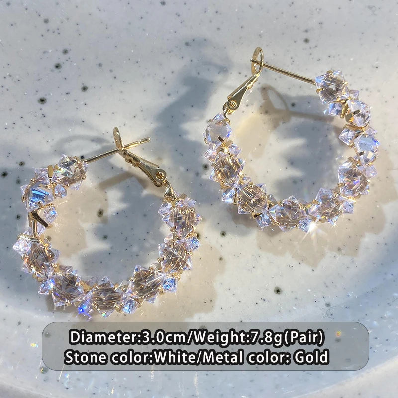Women's Gold-Tone Cubic Zirconia Hoop Earrings