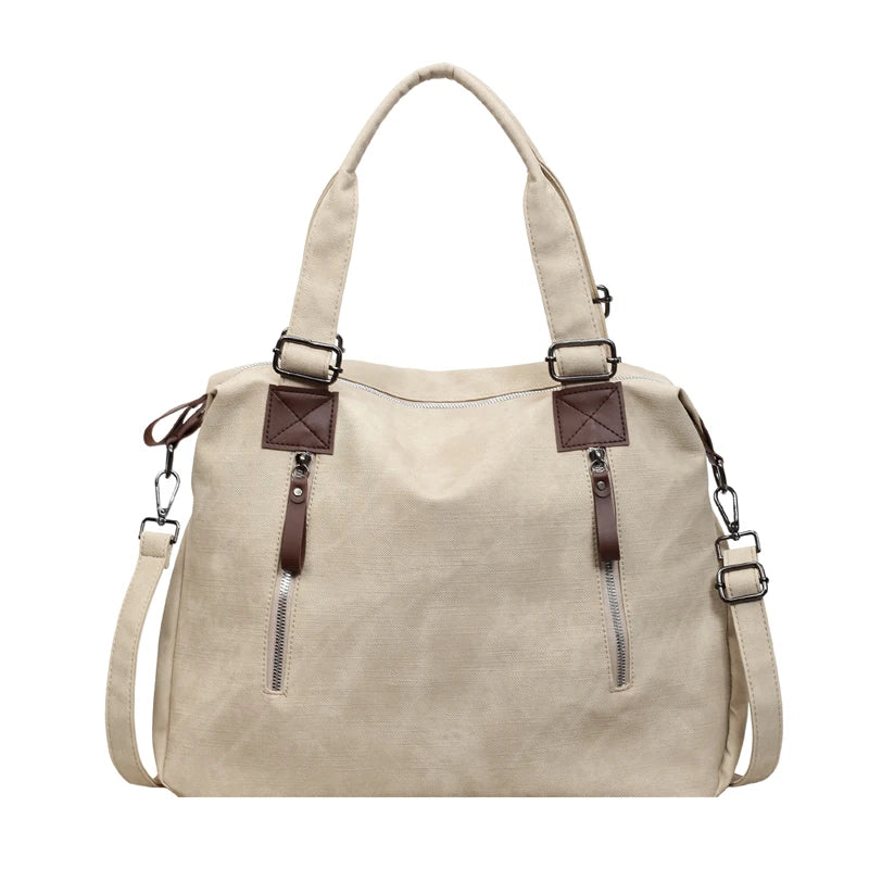 Women's Faux Leather Shoulder Bag with Zipper Closure