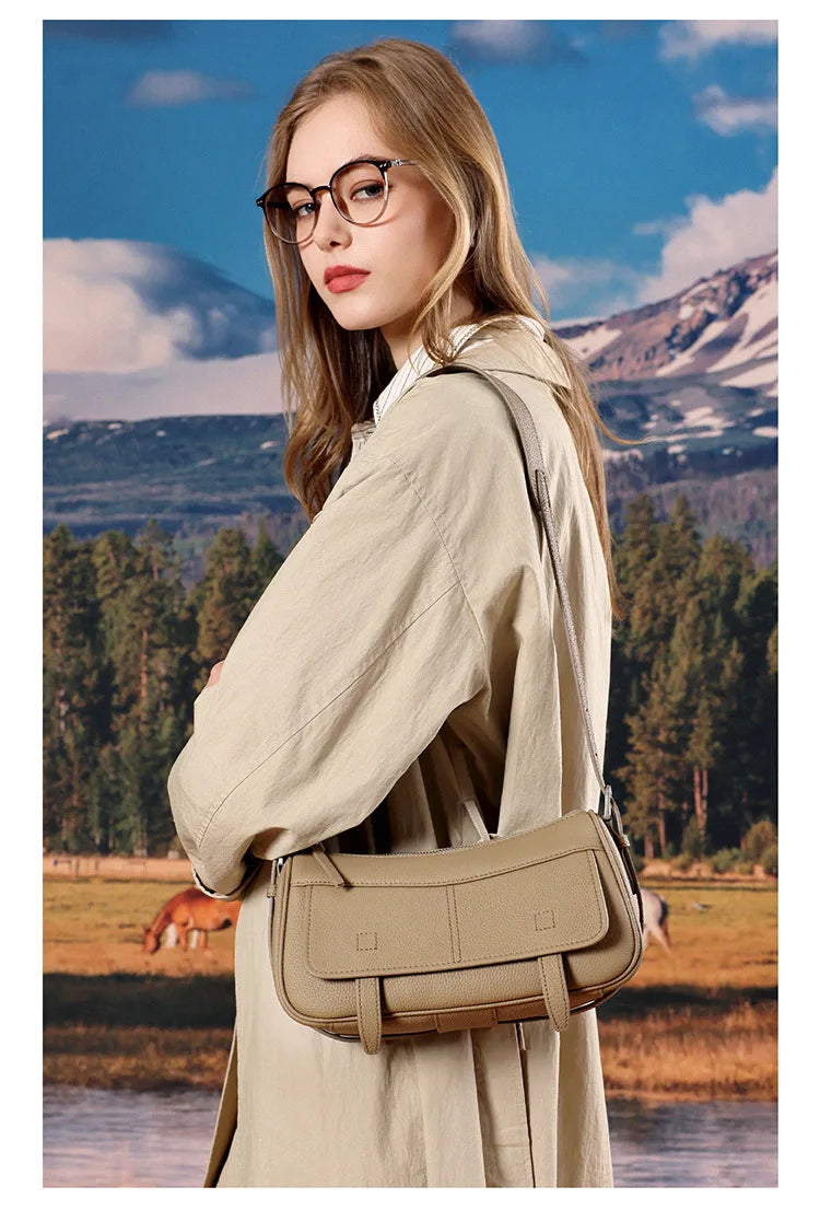 Women's Vintage Genuine Leather Crossbody Bag – Soft Cowhide Bowling Shoulder Bag
