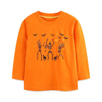 Boys' T-Shirt Cotton Cartoon Halloween Print Short-Sleeve O-Neck Kids Top 3Pcs