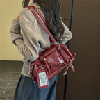 Women's PU Leather Underarm Shoulder Bag – Zipper, Adjustable Strap
