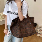Women's Large Capacity Canvas Tote Bag – Retro Casual Shopper Shoulder Bag