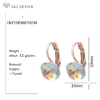 Women's Square Crystal Drop Earrings
