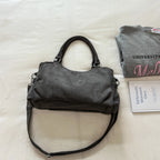 PU Leather Vintage Tote Bag – Rivet Detail, Adjustable Strap, 37×20×9 cm