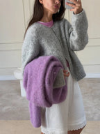 Women's Cardigan Single-Breasted O-Neck Button Knit Regular Fit Full-Sleeve Office Lady Spring Autumn Sweater