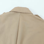 Women's Coat Double-Breasted Short Trench Jacket Vintage Notched-Collar Wide-Waist Long-Sleeve Woven Coat in Khaki