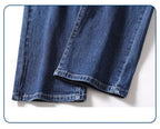 Men's Soft Stretch Straight Jeans Business Casual Slim Fit Wash Denim Pants Korean Fashion Blue Gray Male Brand Trousers