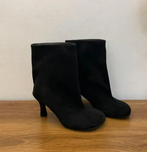 Women's Faux Suede Square Toe Knee-High Boots