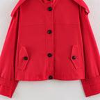 Women’s Stand Collar Single-Breasted Trench Jacket