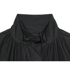 Women's Jacket Solid Casual Loose Stand Collar Full-Zip Full-Sleeve Regular Length Outerwear Coat
